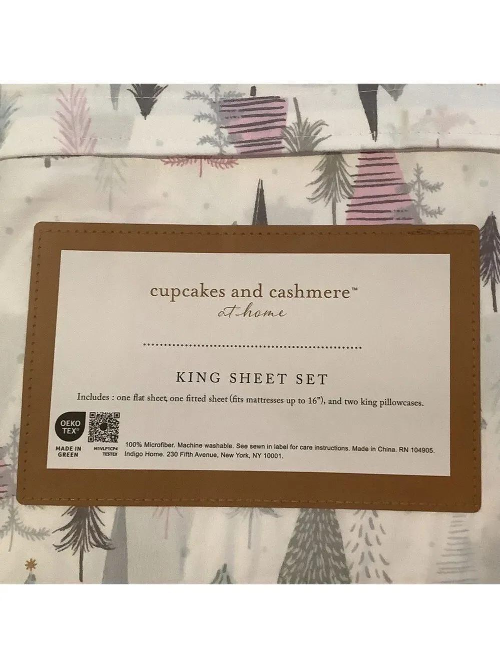 Cupcakes & Cashmere Amsterdam Trees King Sheet Set New